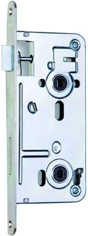 Mortise lock K135 72/80 P-L WC white zinc-plated with 6x6 mm spindle