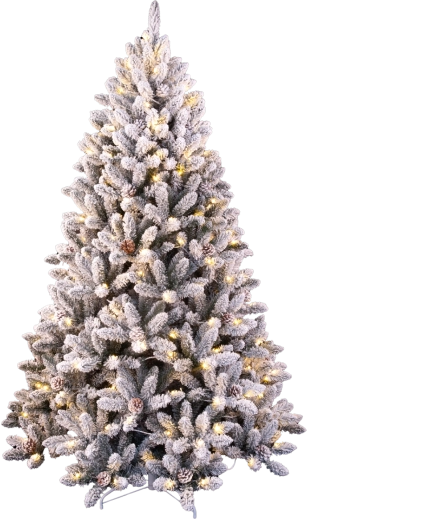 Artificial Christmas tree 210 cm snow-covered with LED lighting