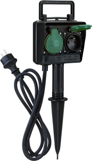 Solight garden post IP44 with 2 sockets and 1.5 m rubber cable