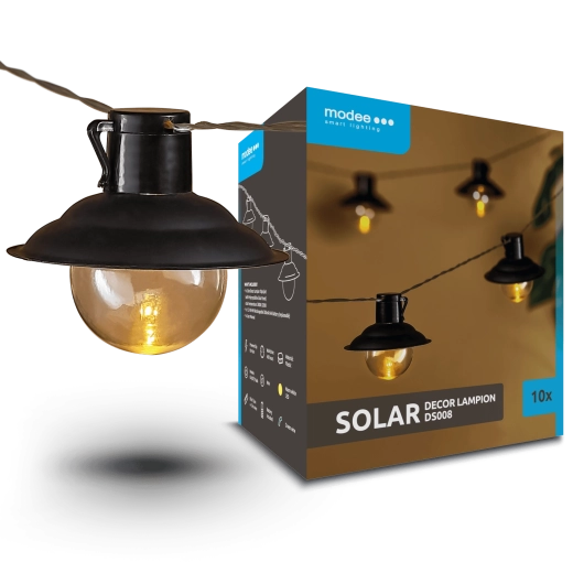 Modee garden solar LED lantern string lights 4.7 m, 10 pcs
