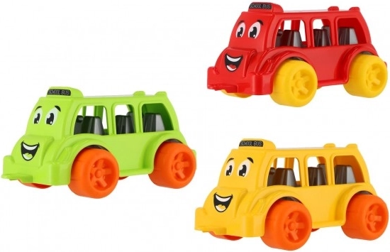 Plastikinis mokyklinis autobusas mažiausiems 26 cm – laisva eiga, 3 spalvos