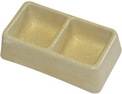 Betoninis dvigubas dubenėlis graužikams – mažas, 165 × 90 × 50 mm