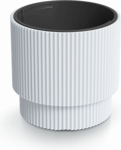 Flower pot with insert MILLY 39.5 cm – white plastic planter for indoor and outdoor use