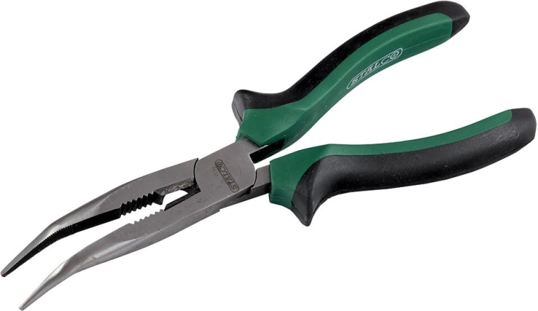 Long Nose Pliers with Bent Jaws 160 mm Stalco