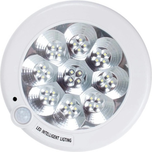 Lubinis LED šviestuvas su PIR judesio jutikliu, 36 LED, 8 W, 21 cm