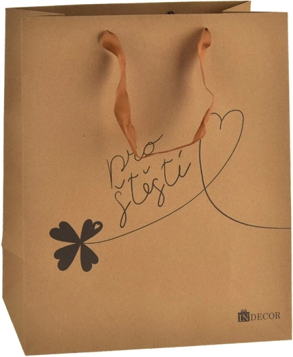 Gift bag “For Good Luck” brown 26 × 10 × 32 cm