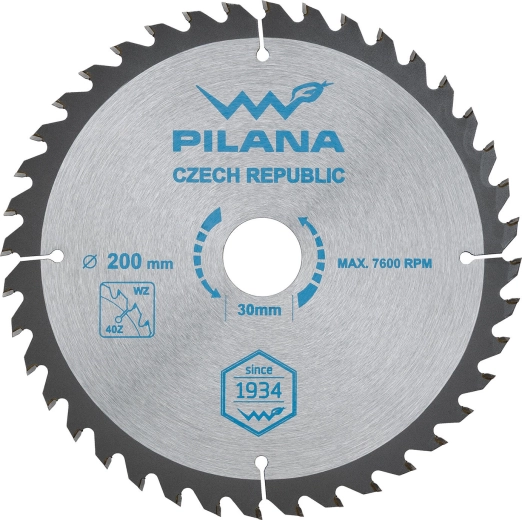 PILANA wood saw blade 200 mm, 40 teeth, SK WZ