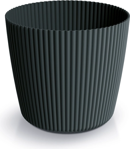 Milly Round Plastic Planter 17 cm, Charcoal