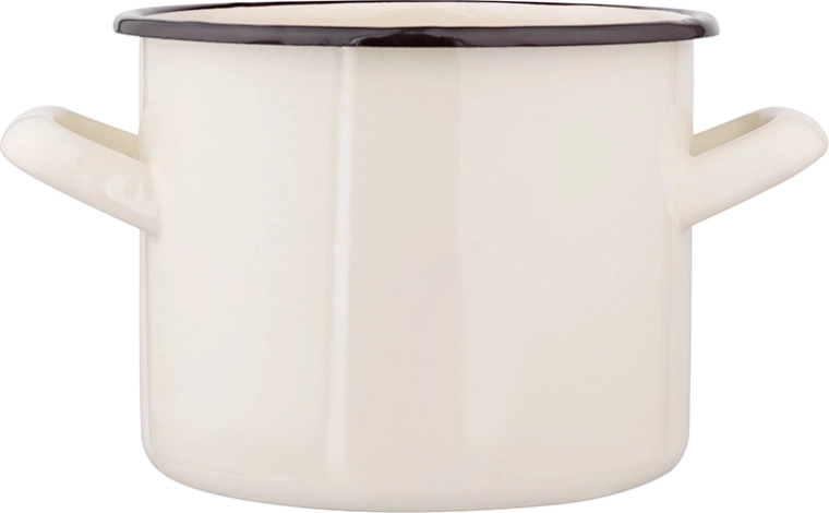 Emaliuotas puodas Silesia 1,5 l kreminis 14 cm
