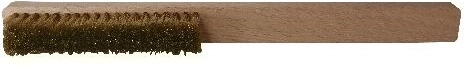 Wire brush with brass/steel wire, wooden handle