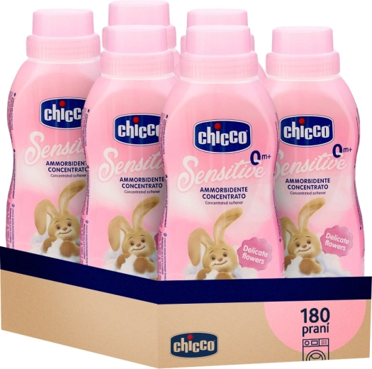 Chicco audinių minkštiklis Baby Sensitive „Gėlių glėbys“, koncentruotas 750 ml (6×30 skalbimų)
