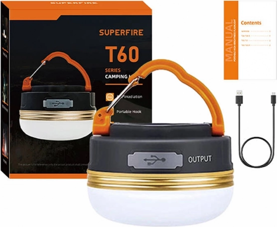 Kempingo lempa SuperFire T60