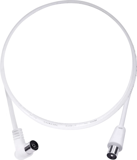 Solight 3C2V coaxial antenna cable with combination connectors, 2 m, white