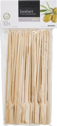 Bambukinės grilio iešmeliai su rankenėle 20 cm (50 vnt.)