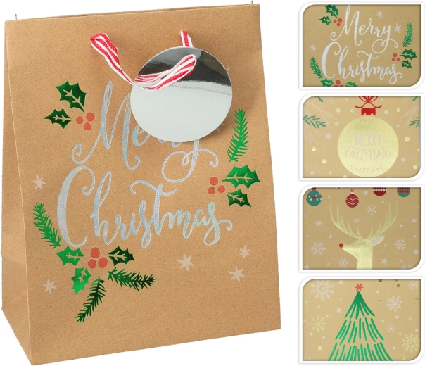 Christmas gift bag M 23 × 18 × 10 cm, mixed designs