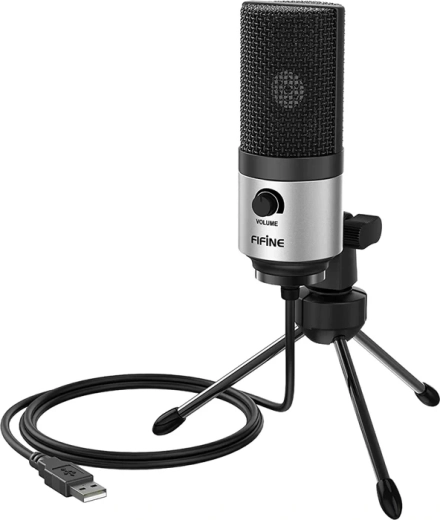 Fifine K669BS condenser USB microphone, silver