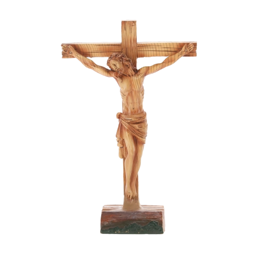 Standing cross with the figure of Jesus made of polyresin 19 × 7.5 × 29.5 cm