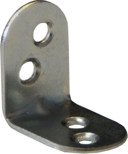 Montavimo kampainis su įspaudu 25 × 18 × 1,5 mm, cinkuotas, baltas (15 vnt.)
