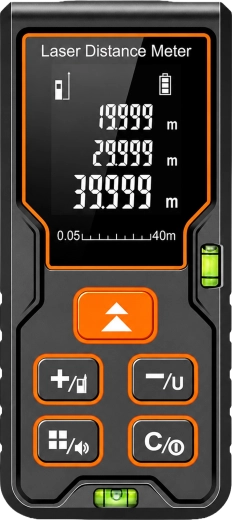 Laser distance meter 40 m with digital level - 1 piece