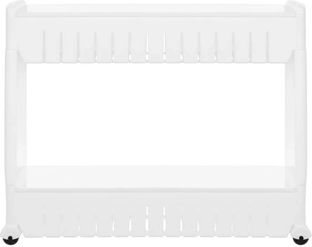 Mobilus virtuvės arba vonios lentynėlių stovas su ratukais, baltas