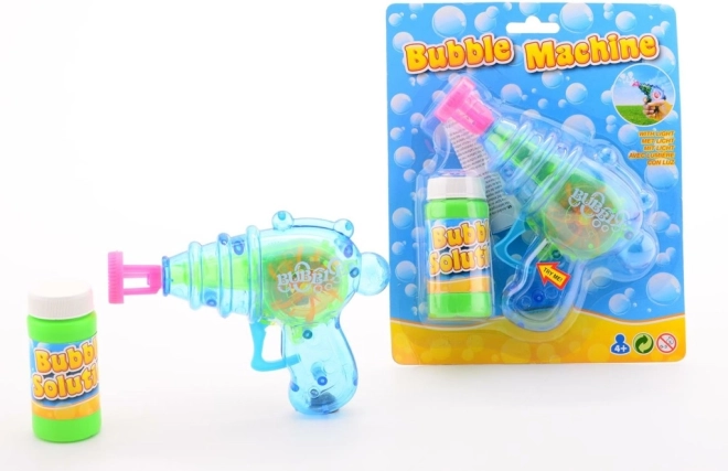 Šviečiantis burbulų pistoletas su burbulų skysčiu