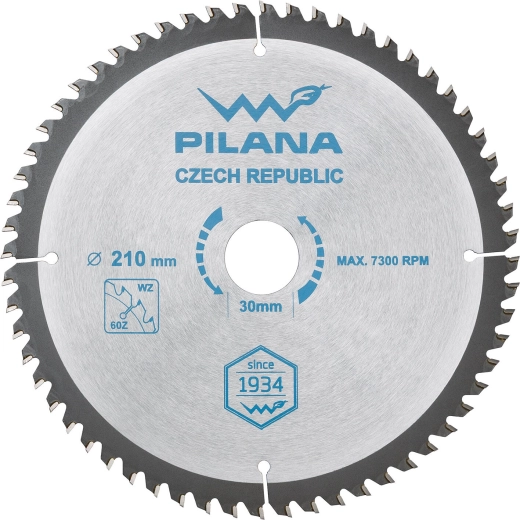 Pjūklo diskas PILANA 210 mm, 60 dantų, WZ medienai