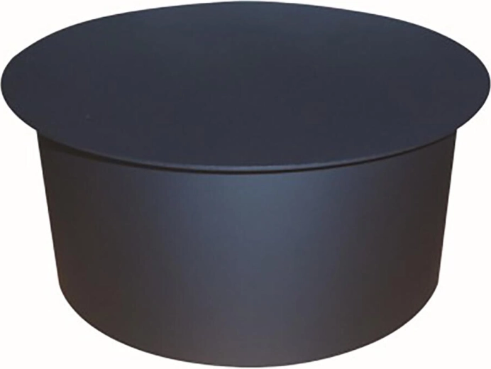 Smoke flue cover cap 125 mm, thickness 1.5 mm, black
