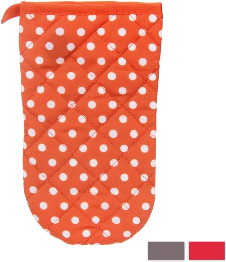 Cotton kitchen pot holder with polka dots and a magnet (assorted colors)