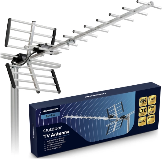 Lauko kryptinė TV antena 4K su LTE filtru BERDSEN BD-951
