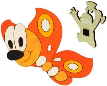 Medinė dekoratyvinė magnetinė drugelio formos figūrėlė