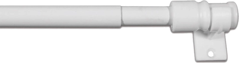 Stained-glass telescopic curtain rod CAFE, white, 75–135 cm