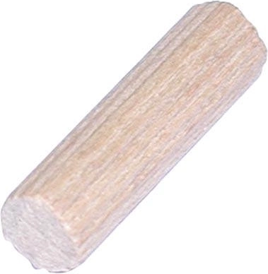 Wooden ribbed dowels 10 × 40 mm, 50 pcs, FSC