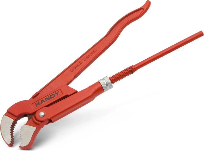 Pipe wrench for water and gas pipes with 45° jaws, 1.5 inches