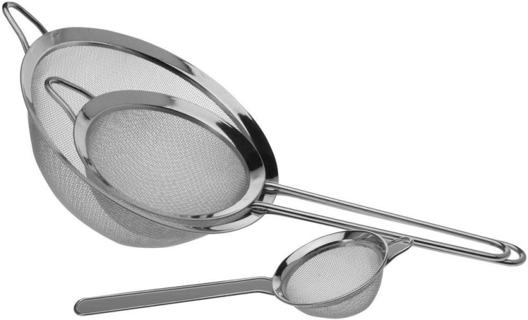 Nerūdijančio plieno virtuvinių sietelių rinkinys 8/14/20 cm, 3 vnt.