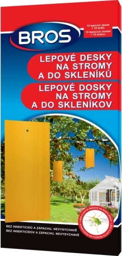 Bros lipnios gaudyklinės plokštelės medžiams ir šiltnamiams, 10 vnt.