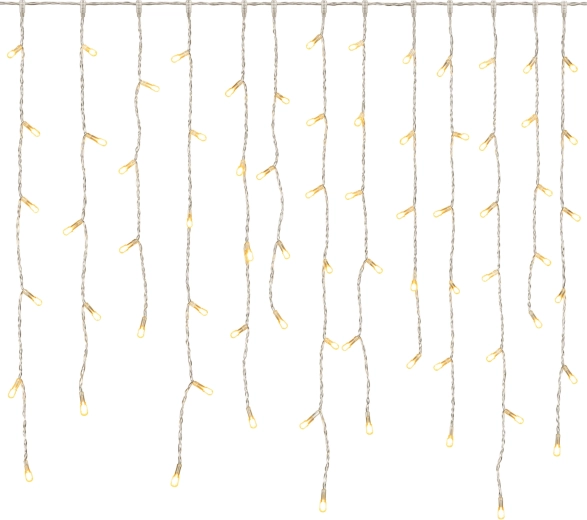 Kalėdinė šviesos girlianda su varvekliais, 96 LED, šilta balta spalva, USB, 3,5 m