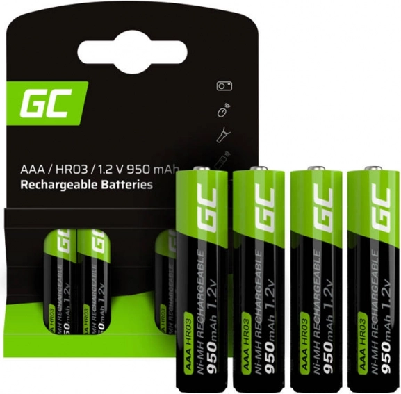 AAA Rechargeable Batteries GREEN CELL 950 mAh (4 pcs)