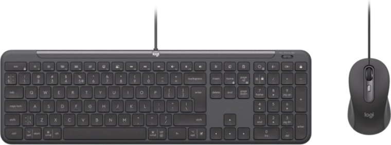 Logitech wired keyboard and mouse combo for business, graphite (US)