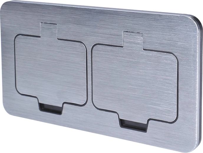 Solight recessed floor double socket IP55 with rectangular lid