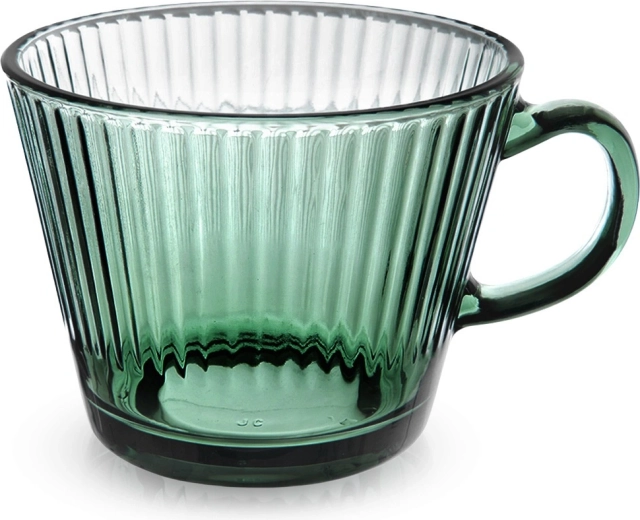 Žalias stiklinis puodelis VERDE 420 ml