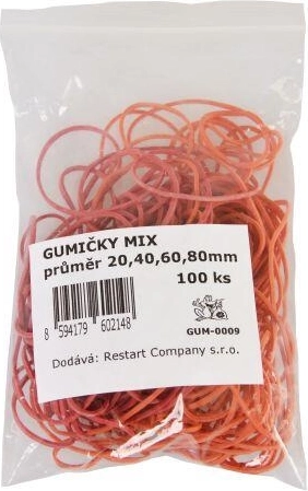 Gumytės mix 20–80 mm, pakuotė 100 vnt.