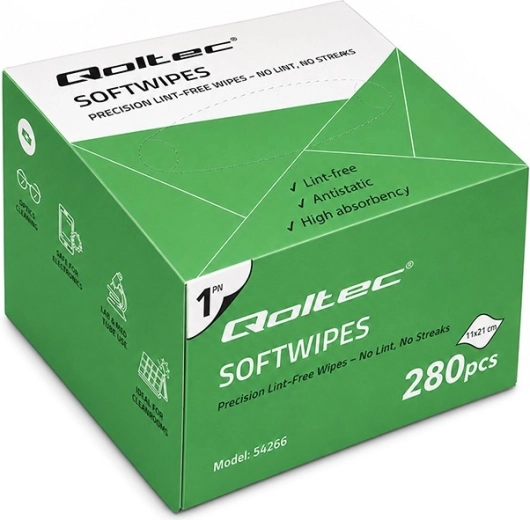Qoltec lint-free wipes for cleaning optical fibers 280 pcs
