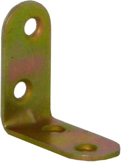 Angle bracket with rib 40×18×2 mm, yellow zinc-plated, pack of 20 pcs