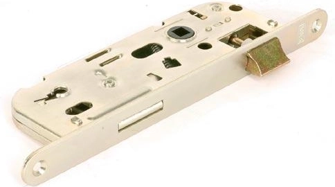 Mortise lock 90/60, reversible (right/left), white zinc, 1 key