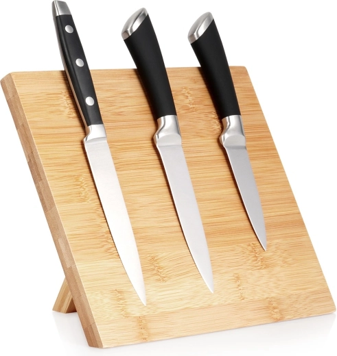 Bambukinis magnetinis peilių stovas 24 × 21 cm