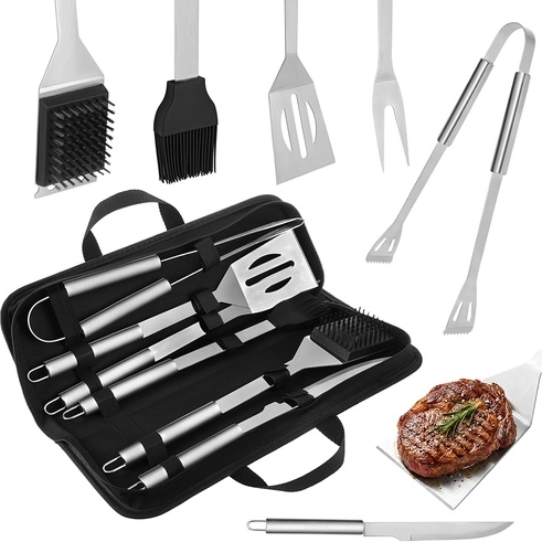 Kaminer stainless-steel BBQ tool set with case (6 pieces)