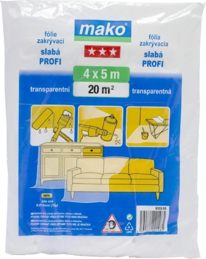 Protective Sheeting PROFI 4 × 5 m, 12 µm, transparent HDPE