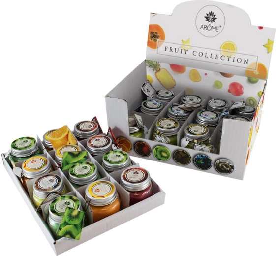 Scented candle in glass FRUIT 28 g – mix of 6 fragrances
