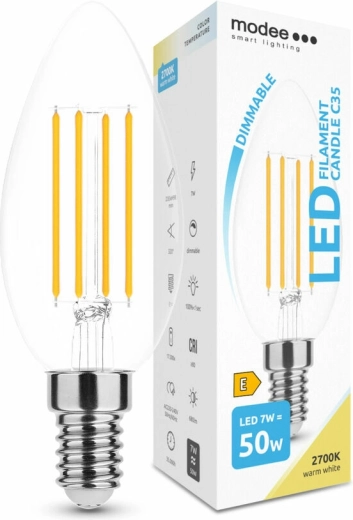 LED lemputė-žvakė C35 7 W E14 806 lm šilta balta, pritemdoma