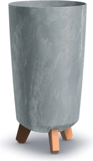 slim gėlių vazonas su betono efektu 19,5 cm, pilkas